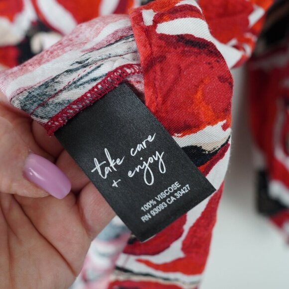 NIC+ZOE Petal Pop Top Size L Blouse Lightweight Patterned - Picture 4 of 7